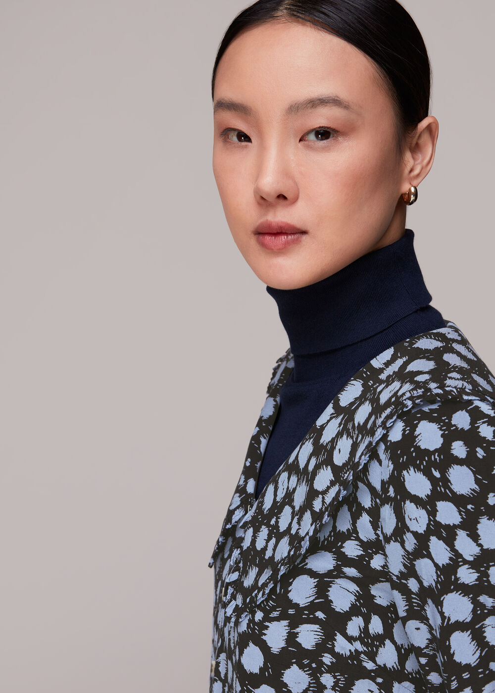 Dalmatian Print Collar Top