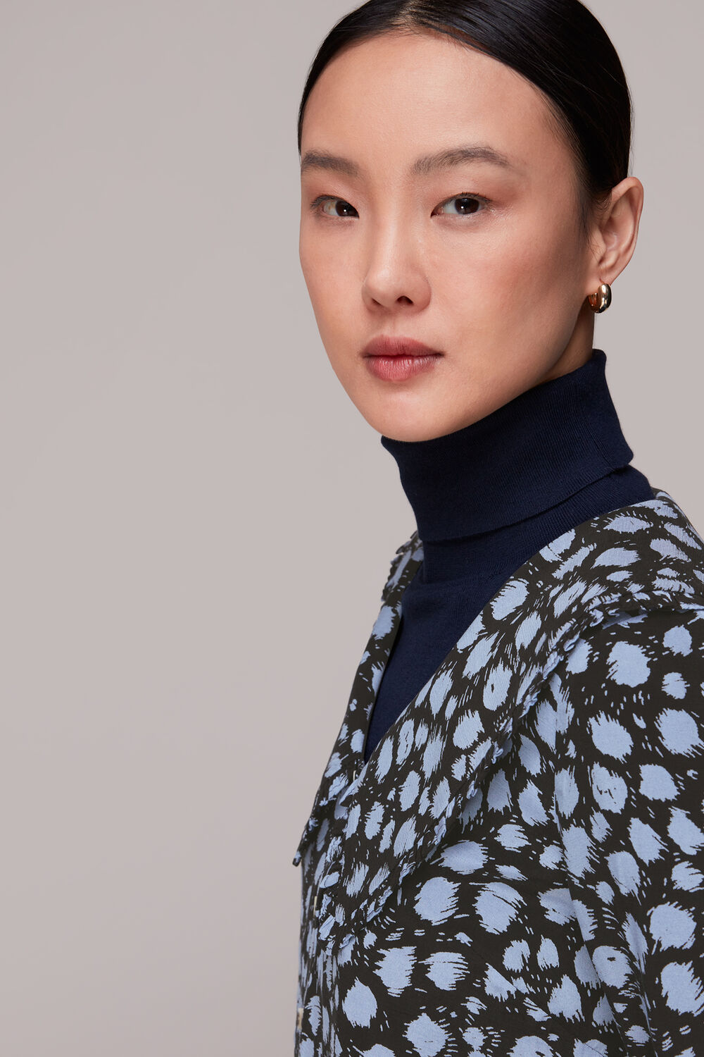 Dalmatian Print Collar Top