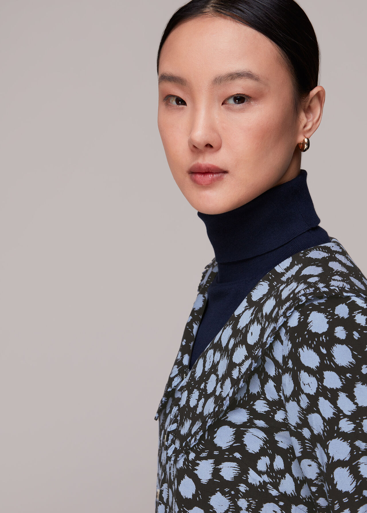 Dalmatian Print Collar Top