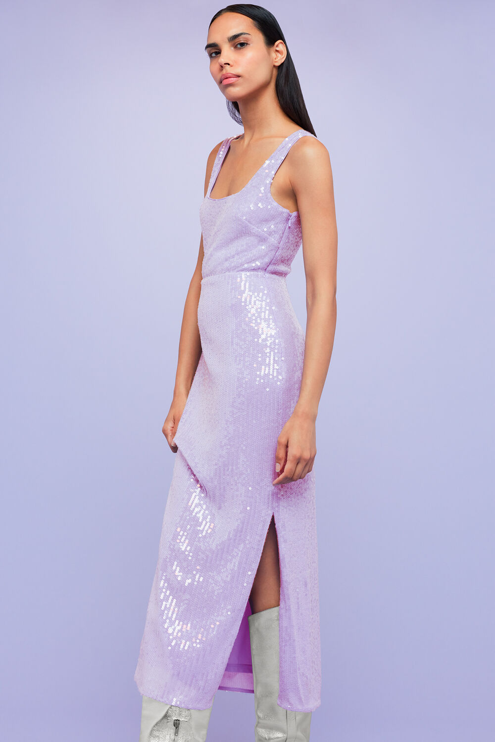 Lilac Miriam Sequin Midi Dress