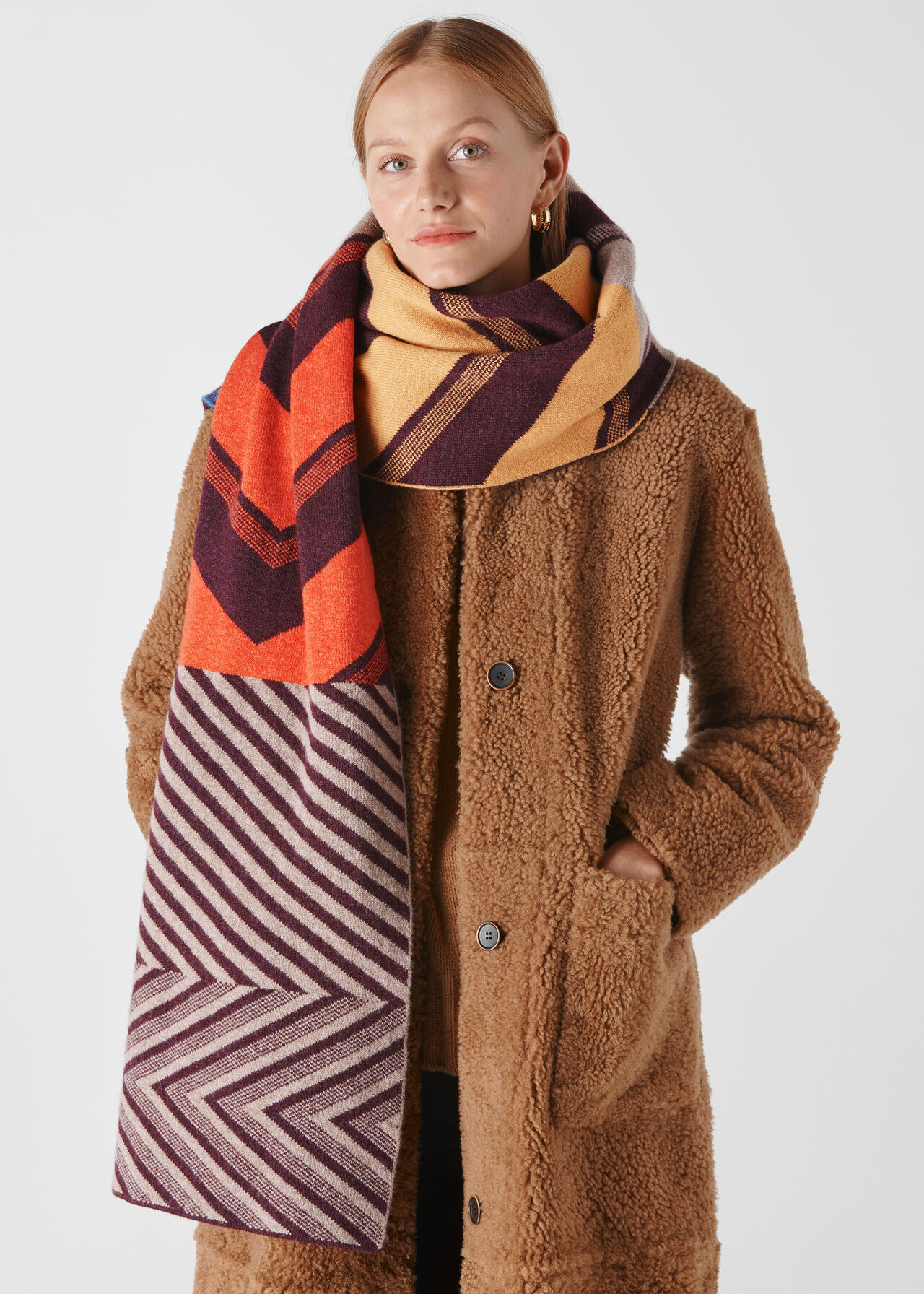 Green Thomas Chevron Scarf Multicolour
