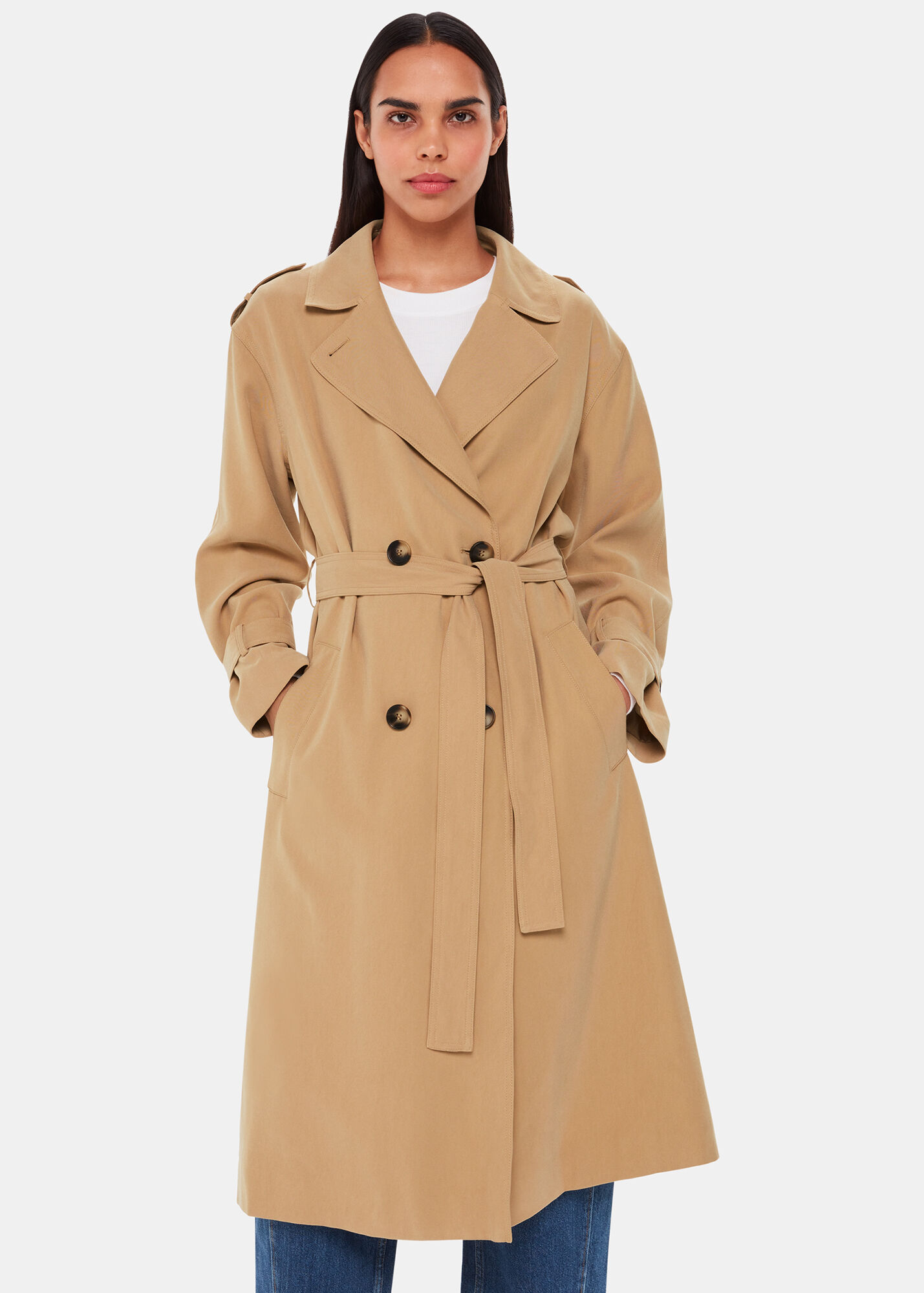 Neutral Riley Trench Coat WHISTLES