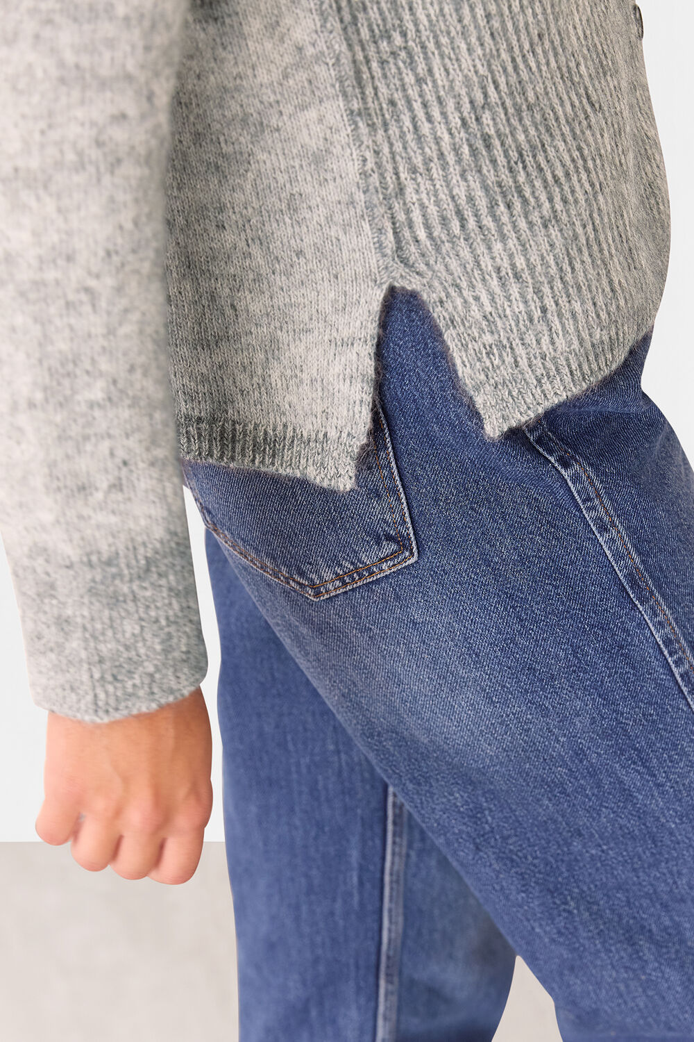 Grey Isla Ribbed Cardigan