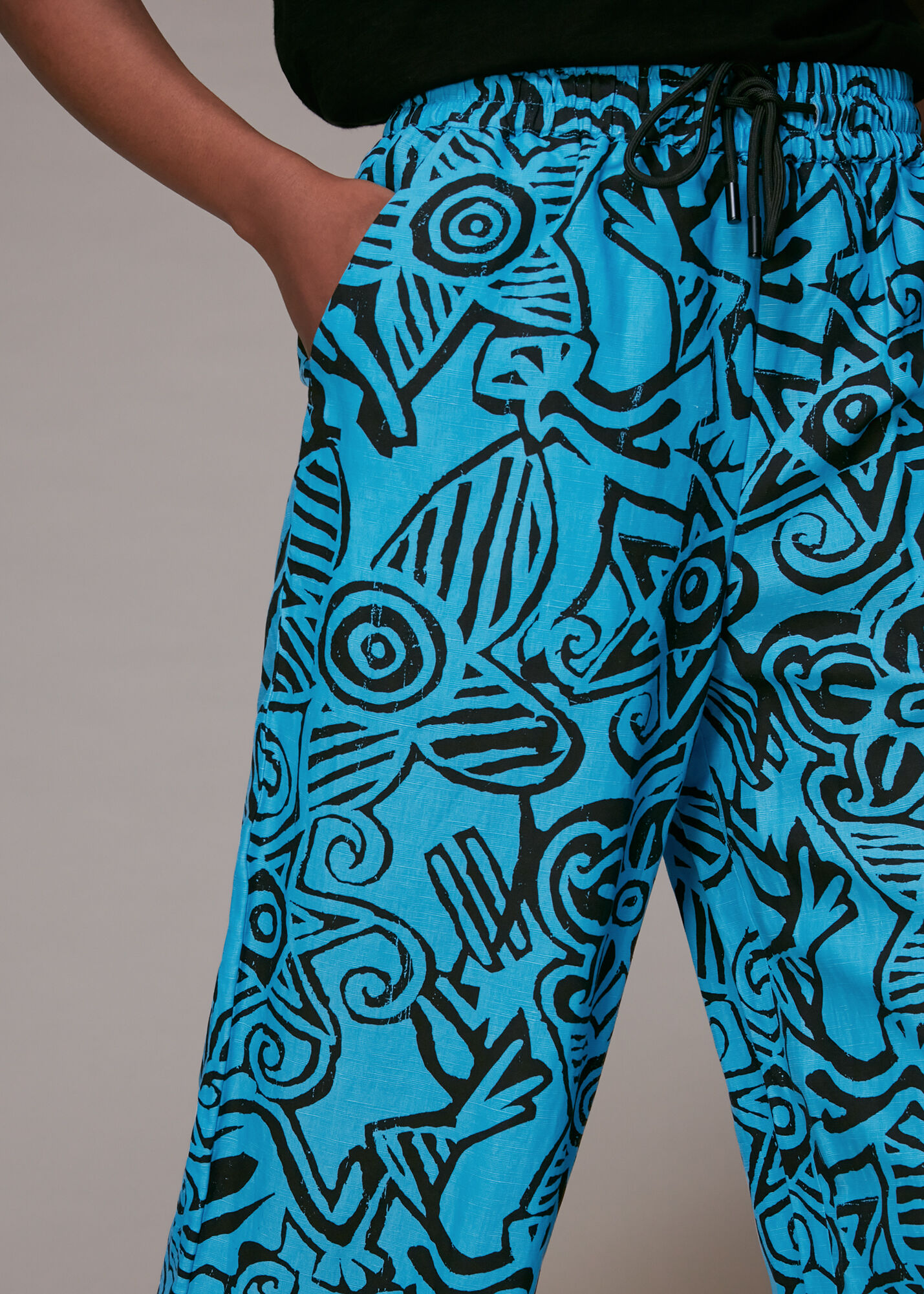 Blue Starflower Print Trouser