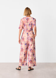 Floral Button Front Jumpsuit