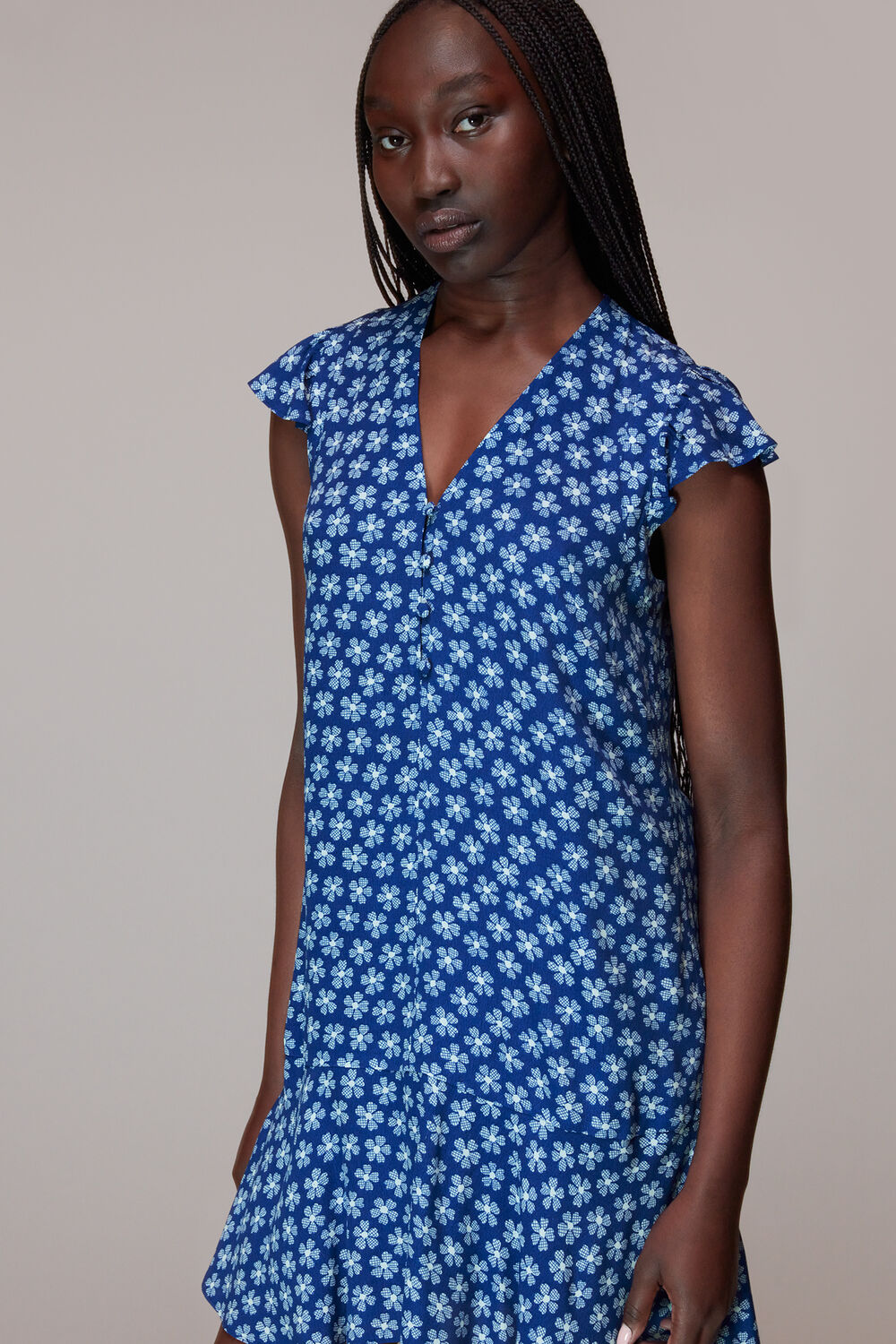 Daisy Check Print Flippy Dress