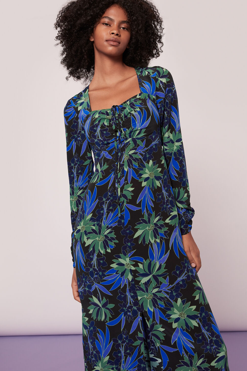 Scaling Blossom Silk Dress