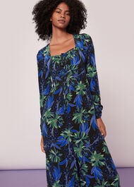Scaling Blossom Silk Dress