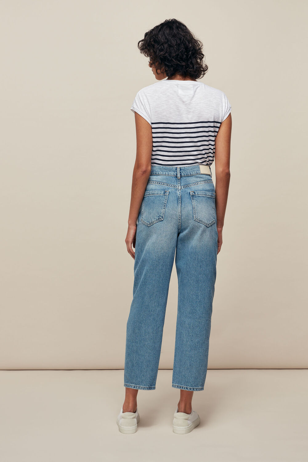 Minimal Cap Sleeve Stripe Tee