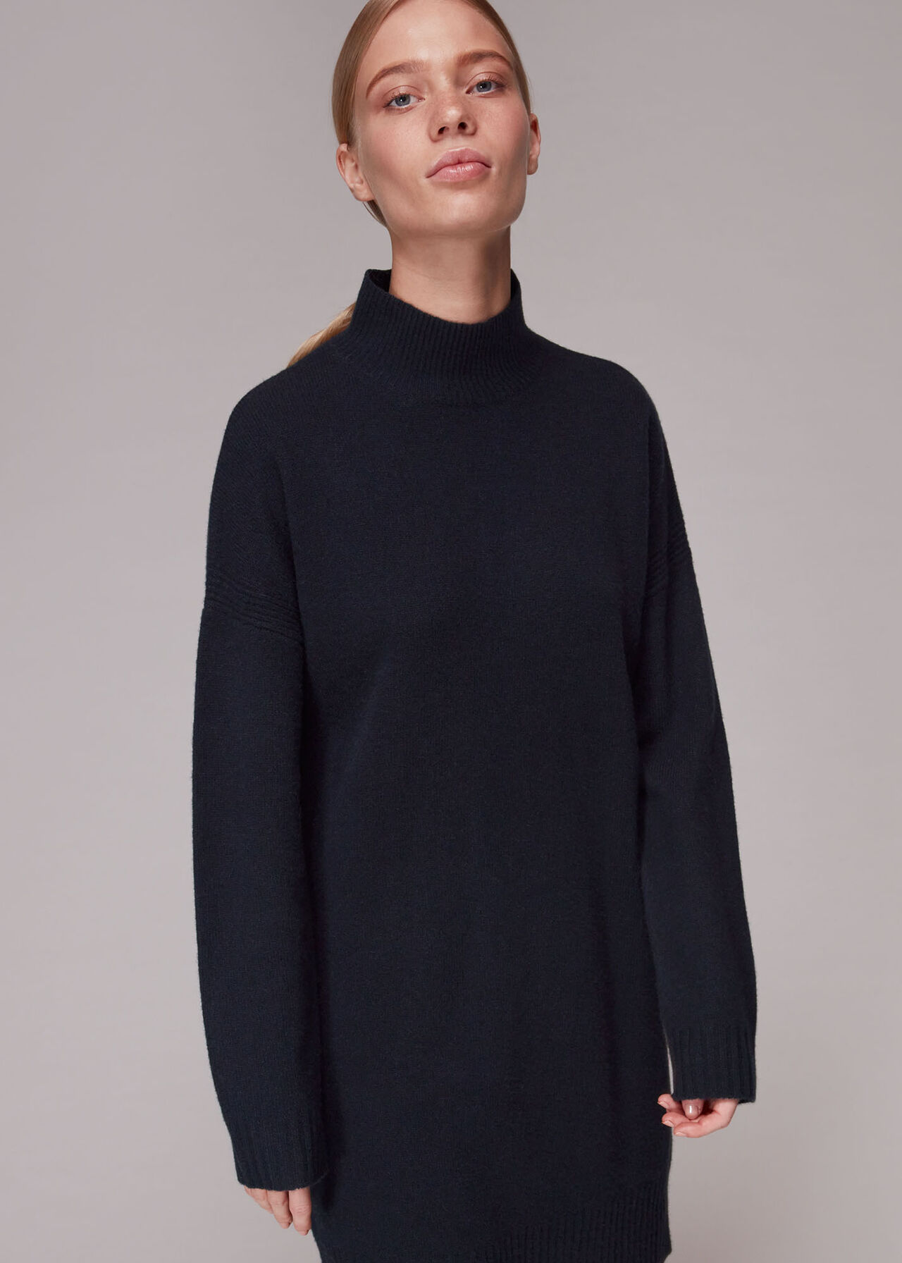 Funnel Neck Knit Dress