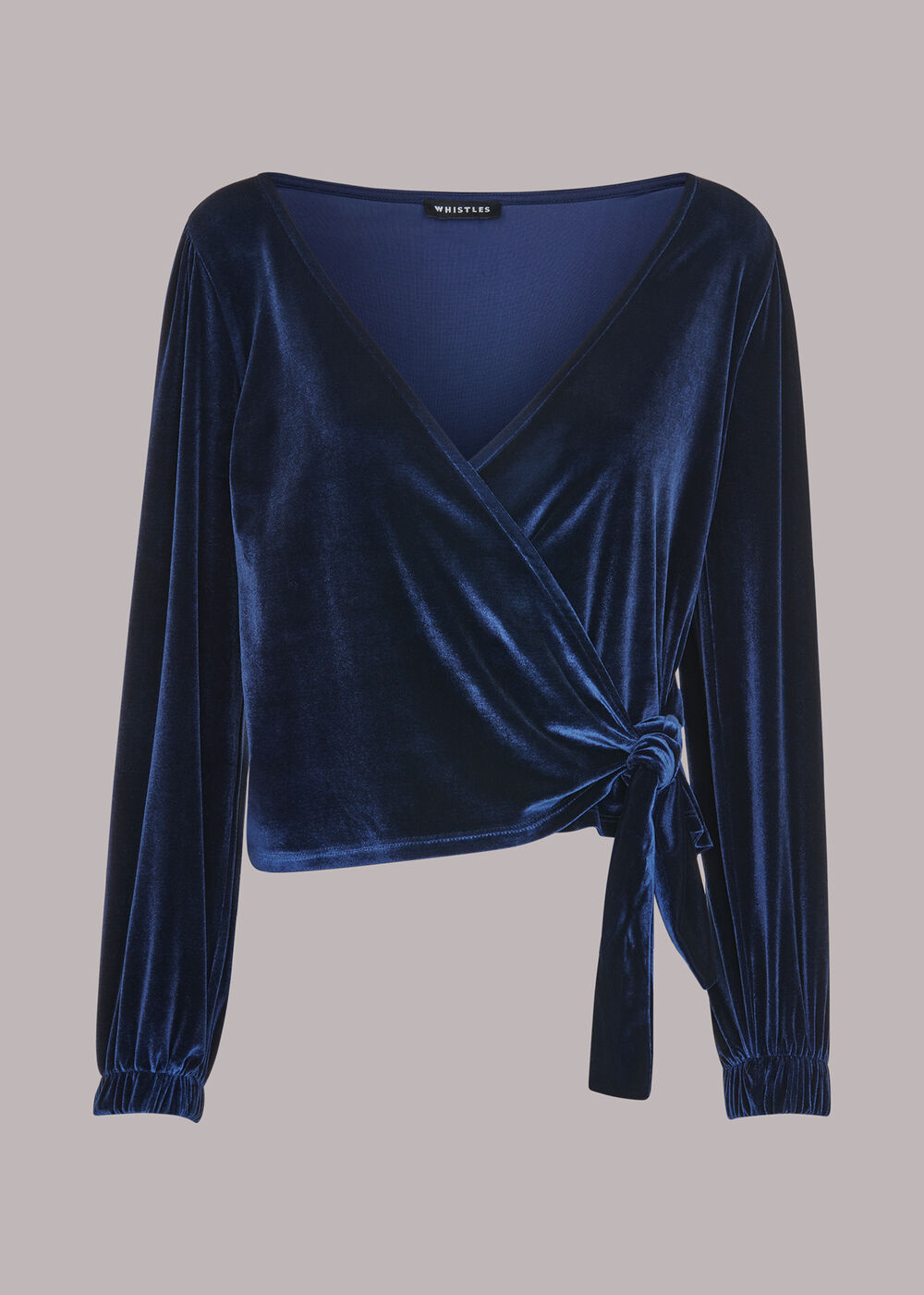 Velvet V Neck Wrap Top