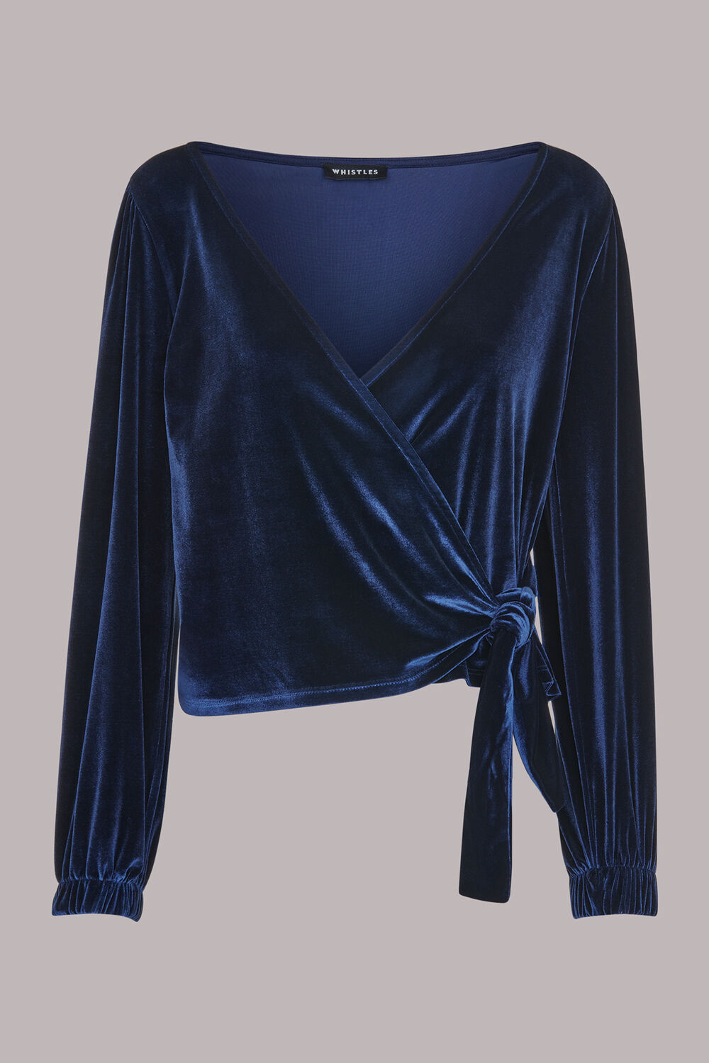 Velvet V Neck Wrap Top
