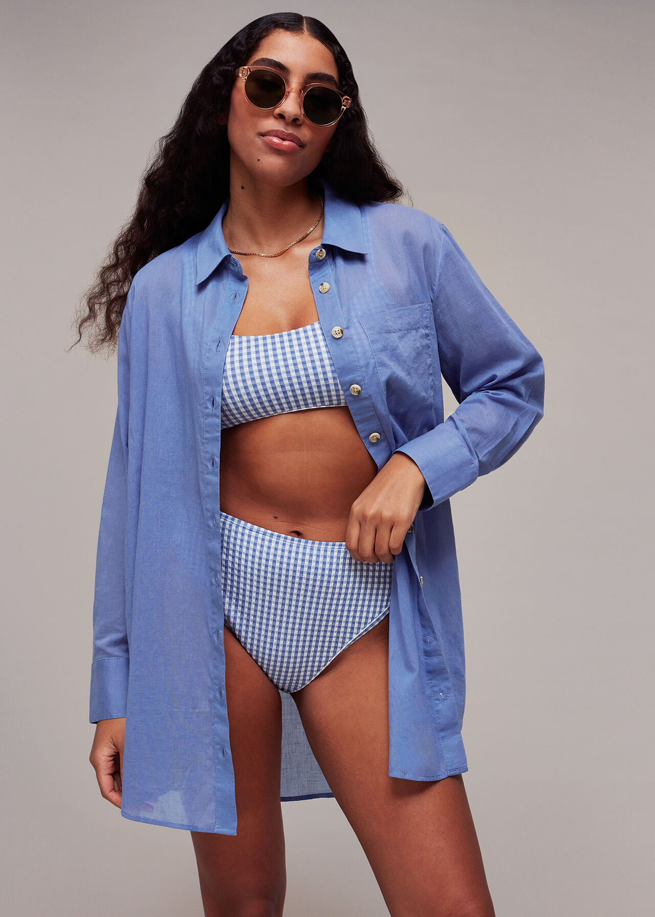 Denim Longline Beach Shirt