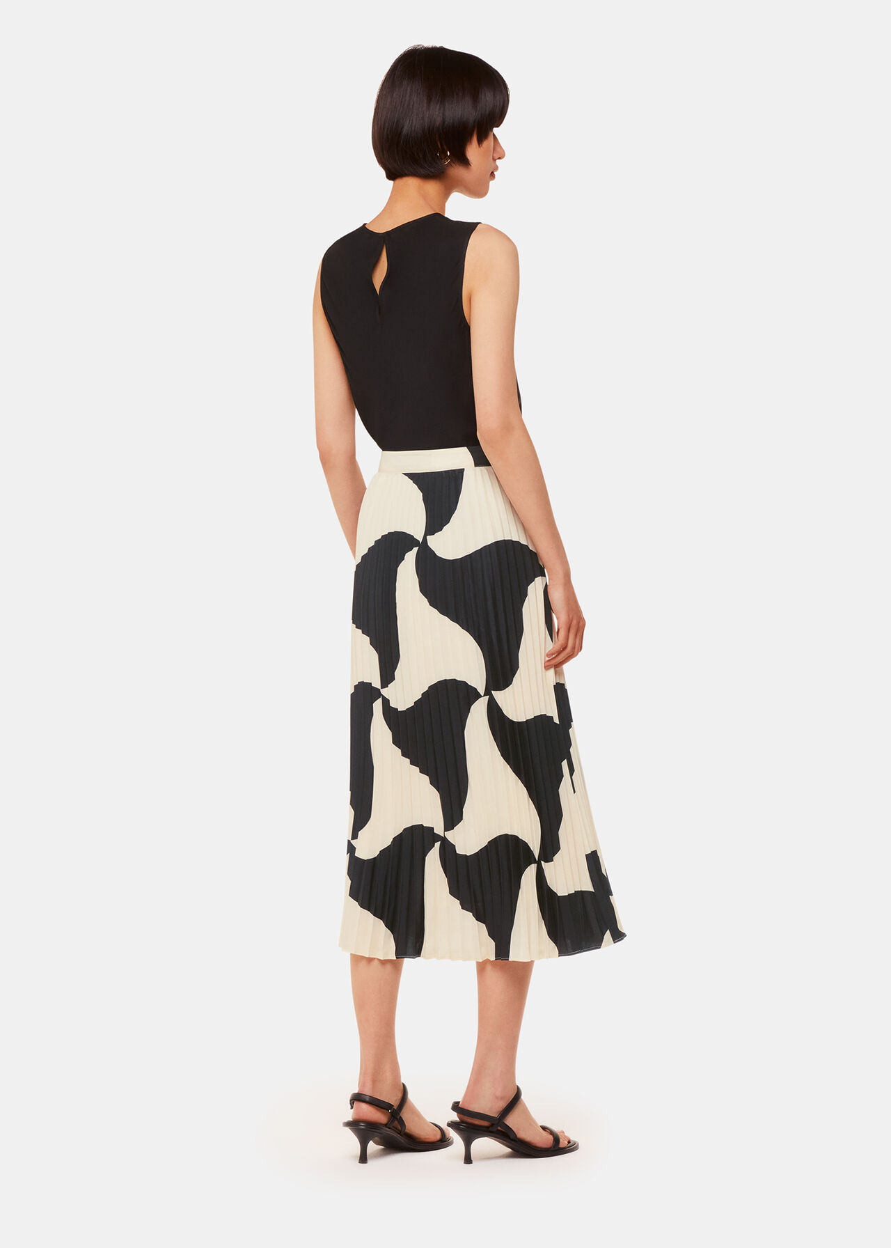 Triangle Swirl Pleated Skirt