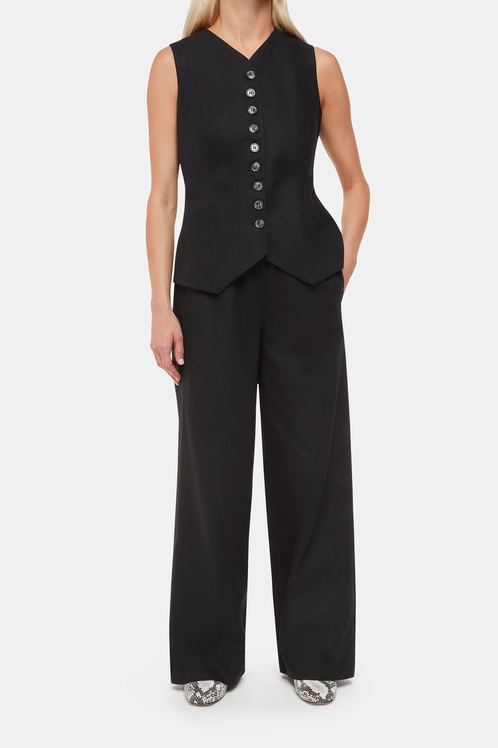 Petite Lindsey Linen Blend Trouser