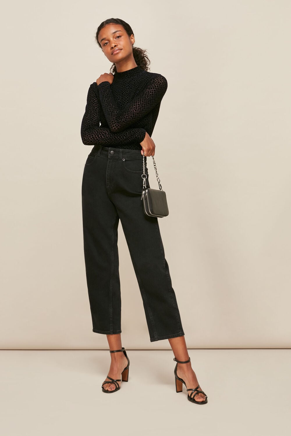 Giraffe Flocked Mesh Top