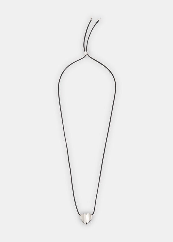 Silver Heart Cord Necklace