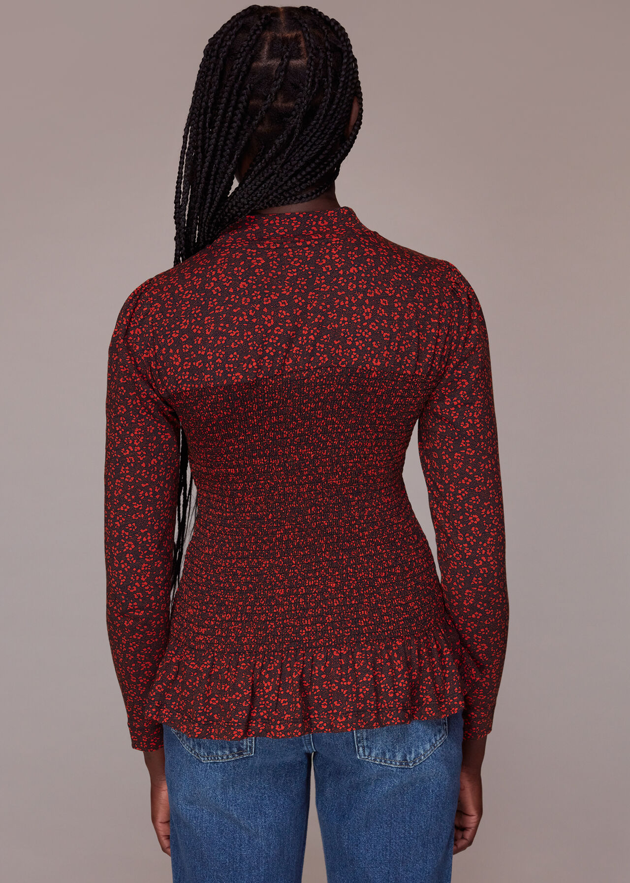 Pansy Dot Shirred Top