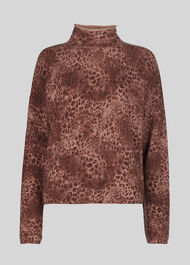 Big Cat Roll Neck Wool Knit Pink/Multi