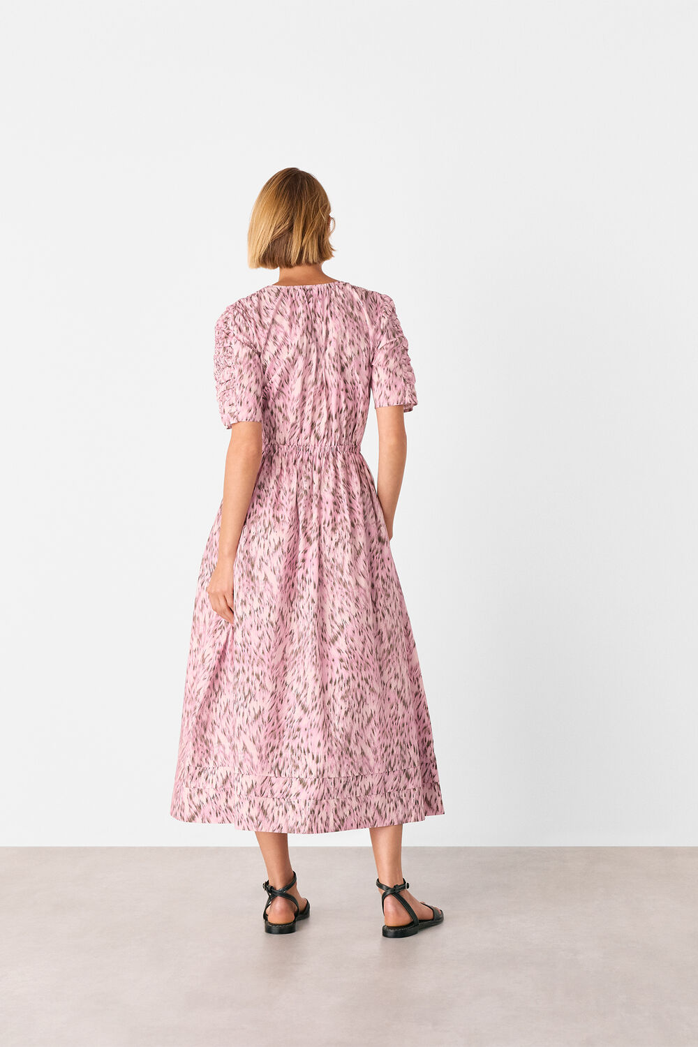 Leopard Cotton Midi Dress