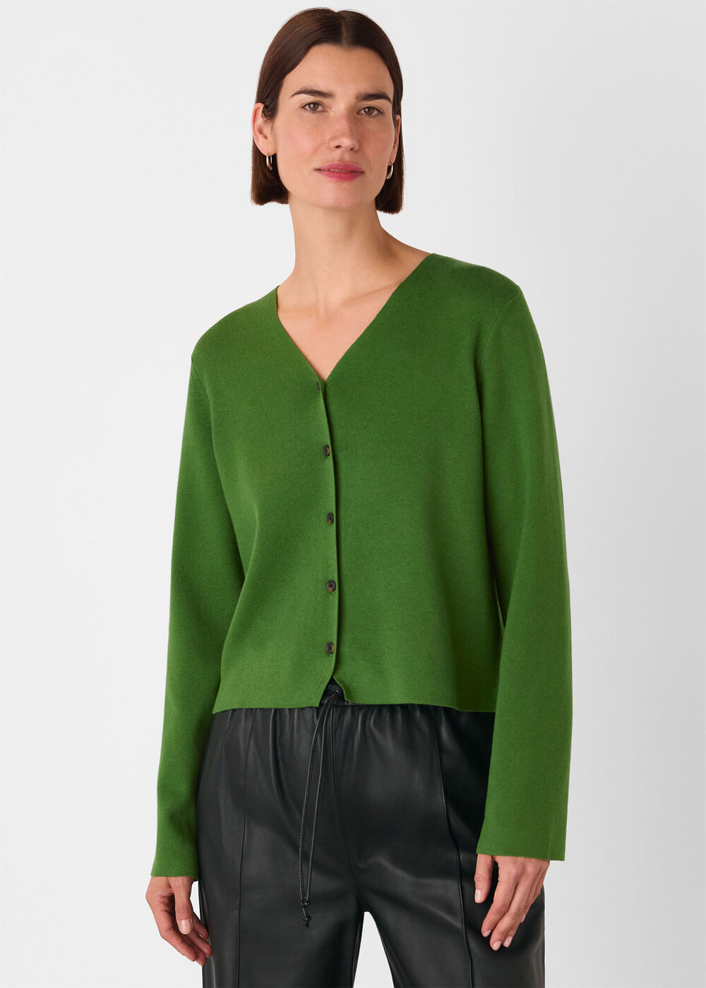 V Neck Button Front Cardigan