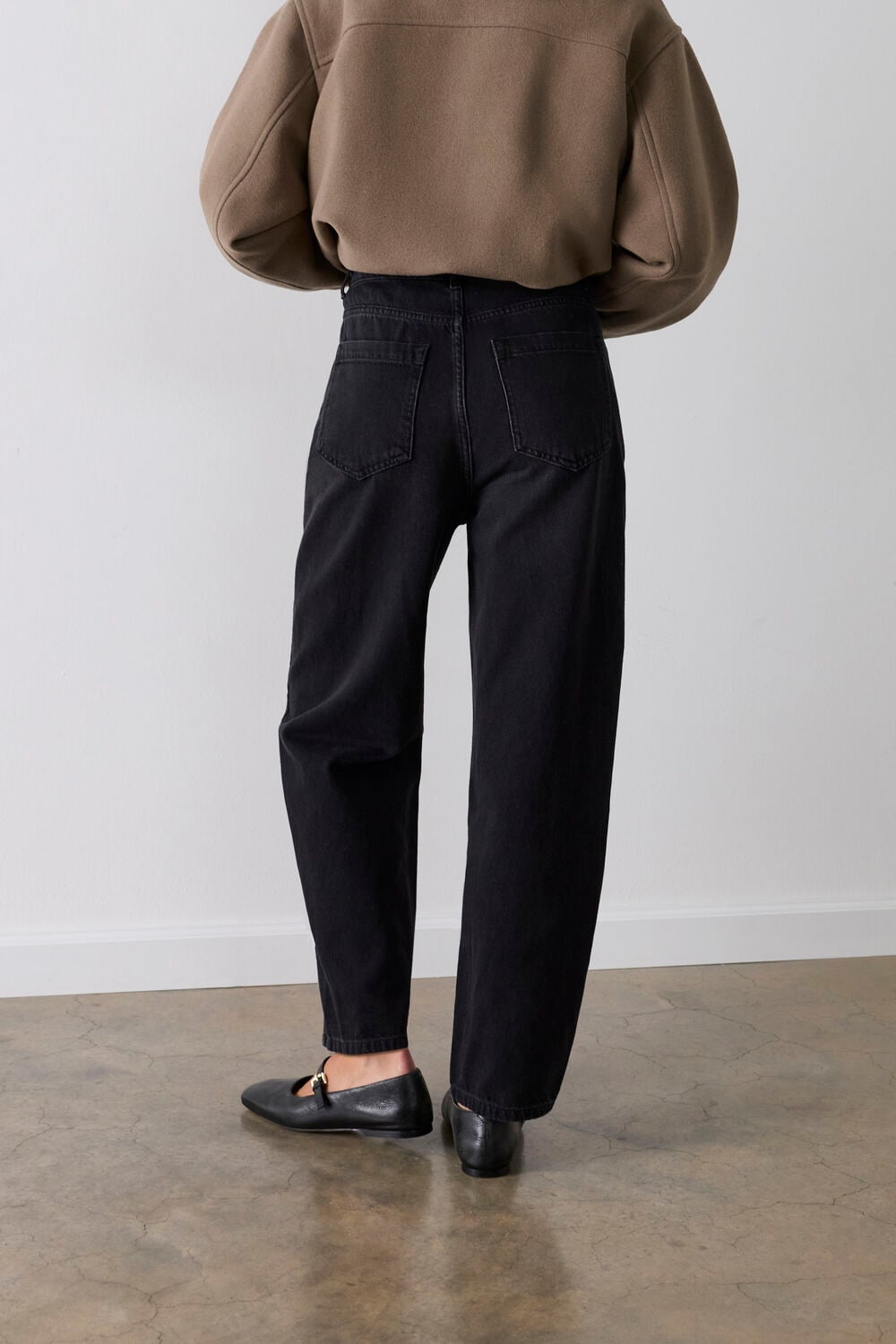 Black Petite Authentic Barrel Leg Jean
