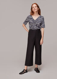 Smudge Leopard V Neck Tee