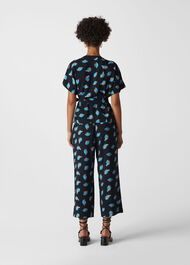 Coral Print Trouser Blue/Multi