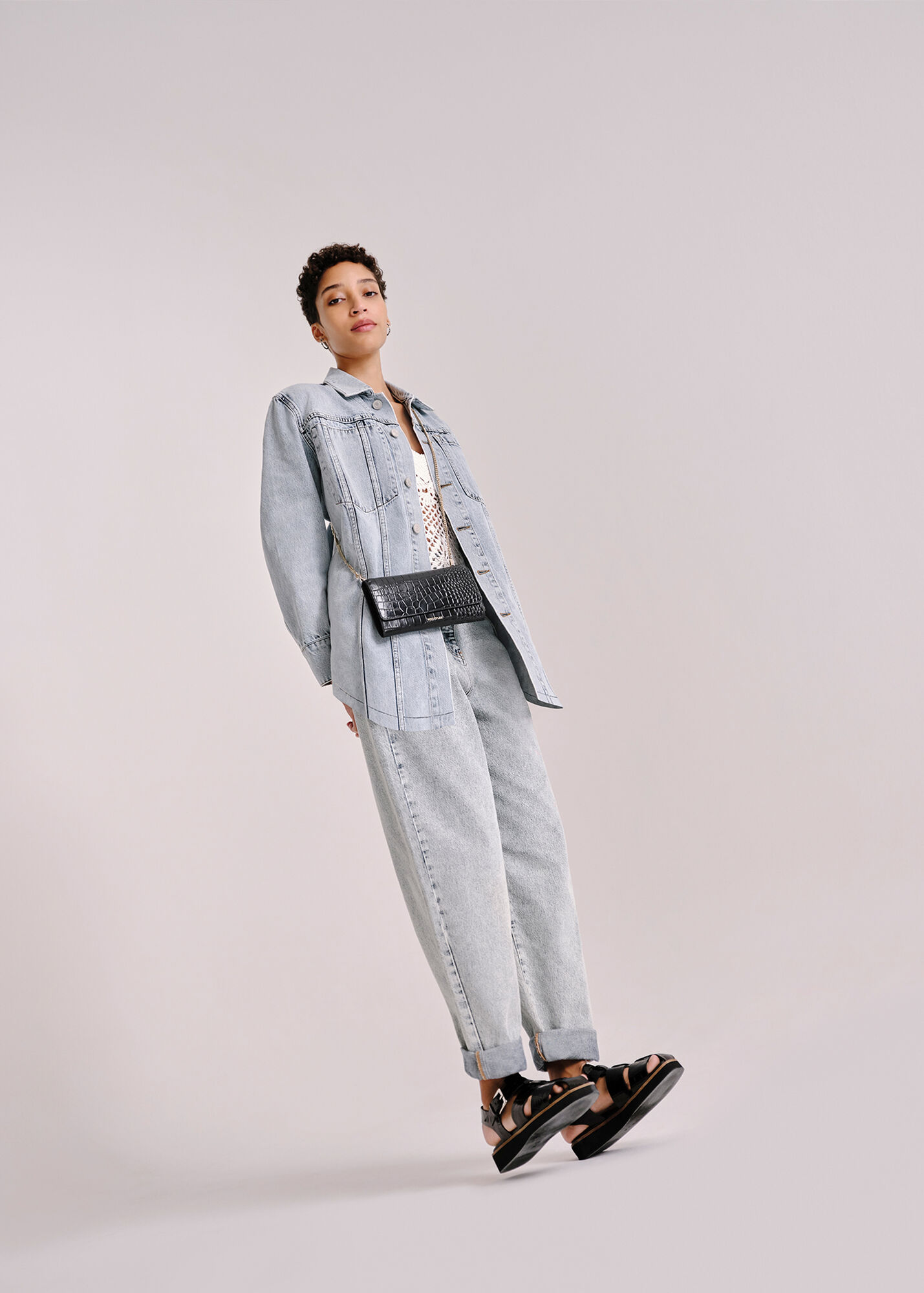 Whistles Women Acid Wash Denim Overshirt - Blue - 16