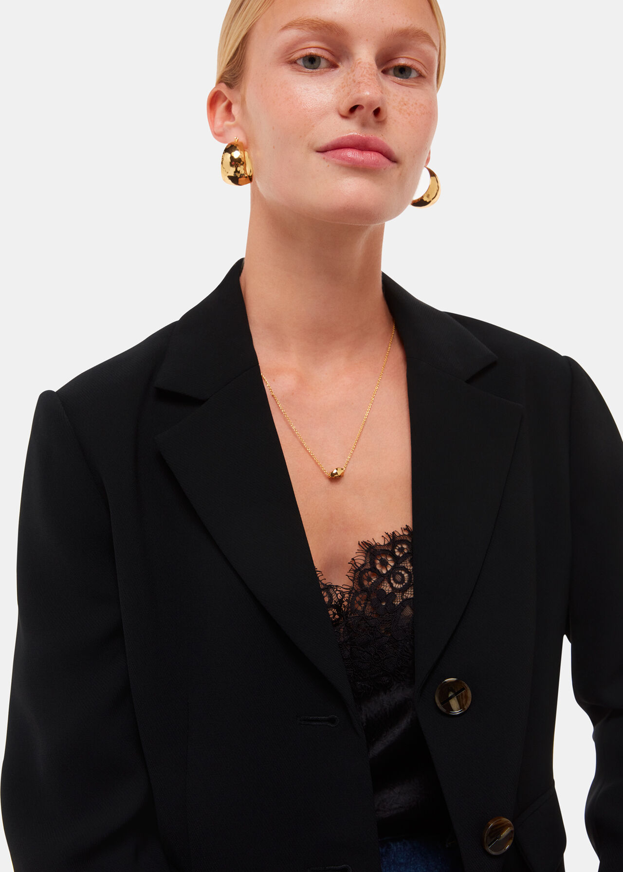 Tailored Short Crepe Blazer