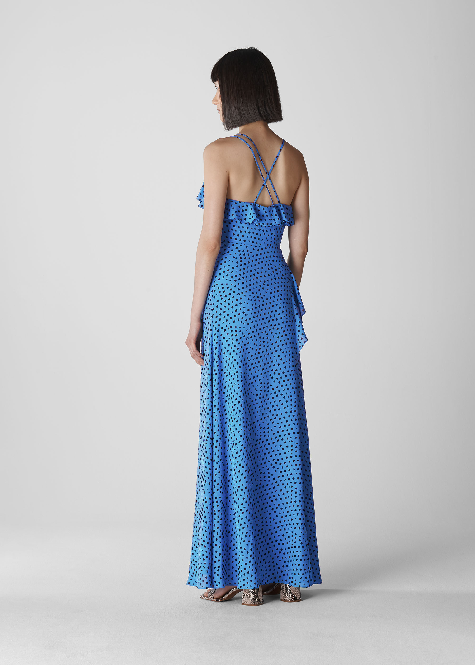 whistles spot print maxi dress