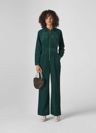 Corduroy Jumpsuit Dark Green