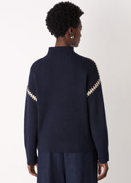 Blanket Stitch Wool Mix Knit