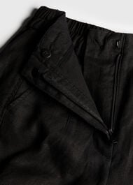 Petite Linen Barrel Leg Trouser