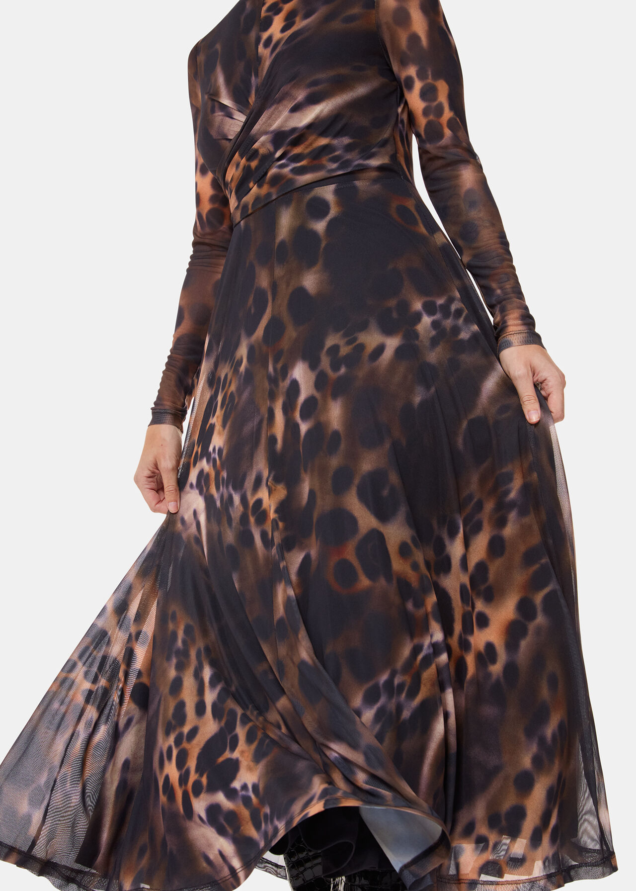 Misty Leopard Mesh Dress