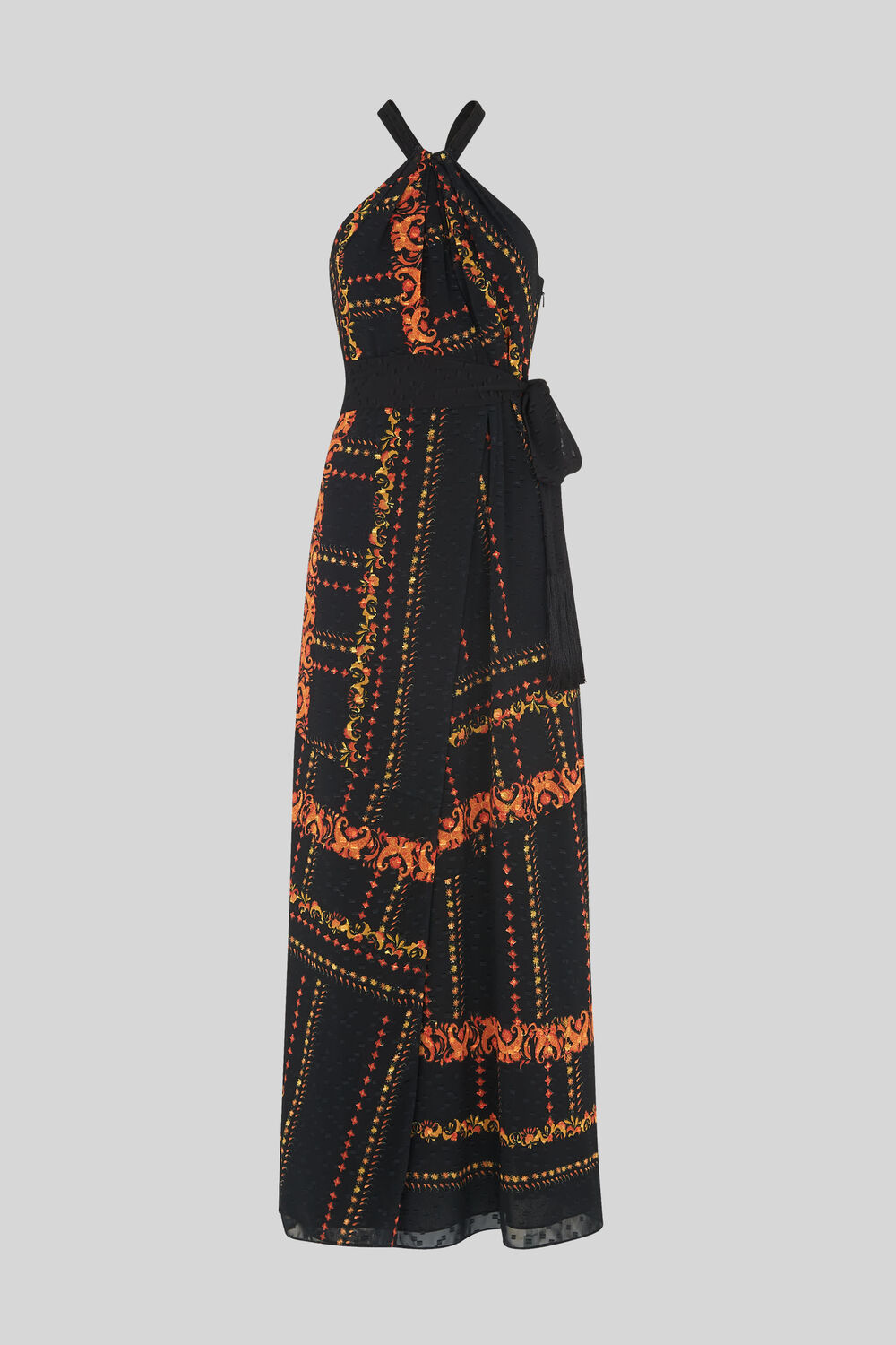 Paisley Scarf Maxi Dress Black/Multi