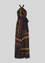 Paisley Scarf Maxi Dress Black/Multi