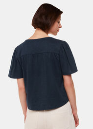 Maeve V Neck Button Front Tee