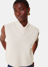 High V Neck Wool Mix Tank