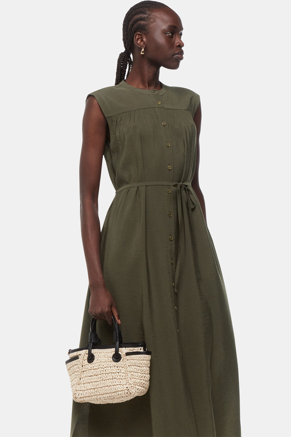 Khaki Ilana Midi Dress