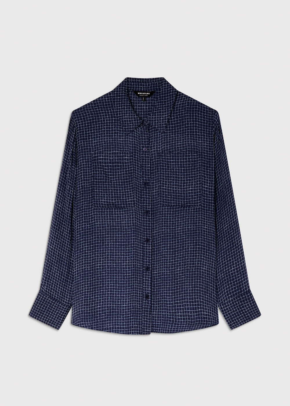 Grid Print Sheer Shirt