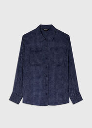 Grid Print Sheer Shirt