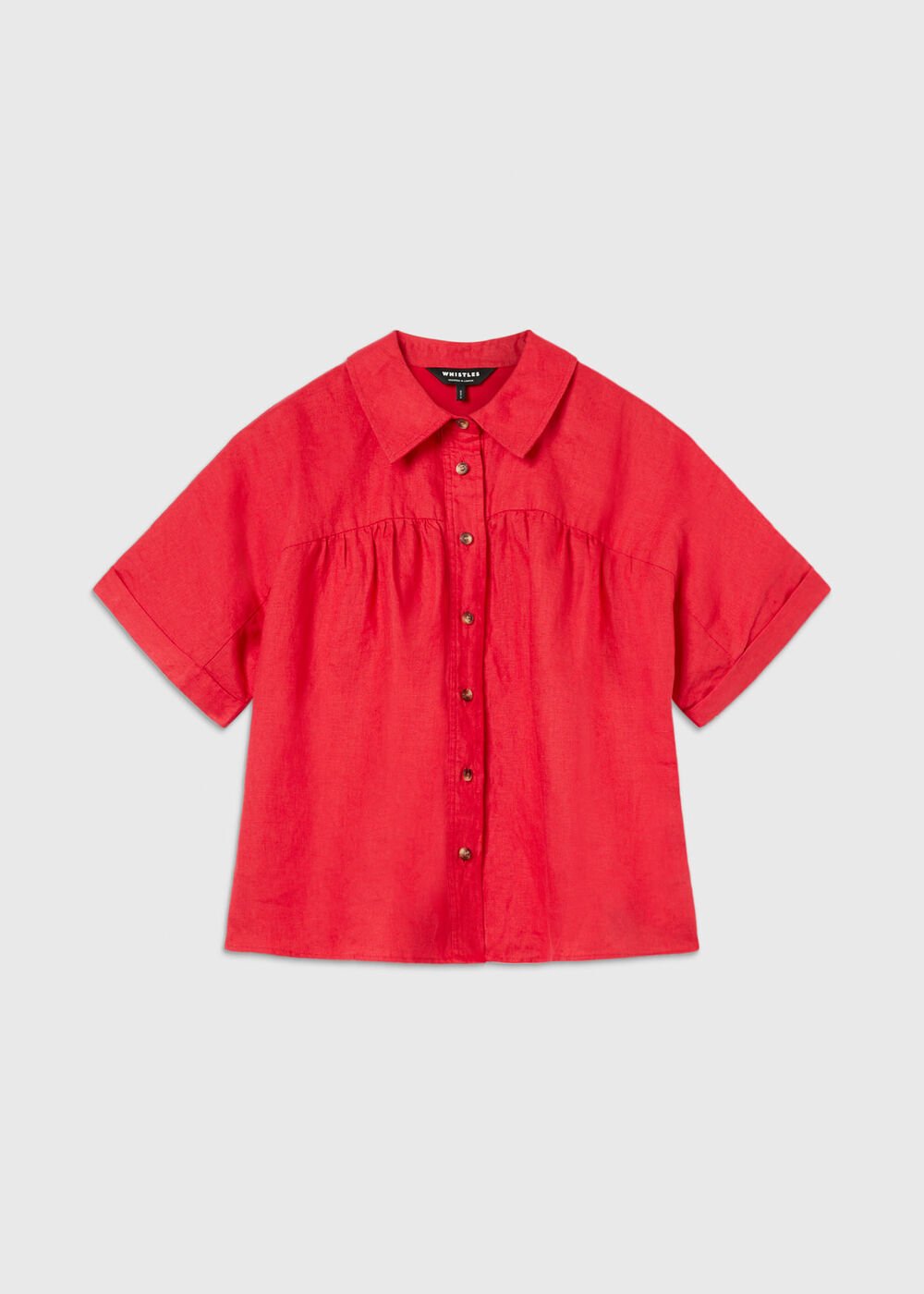 Gathered Linen Shirt