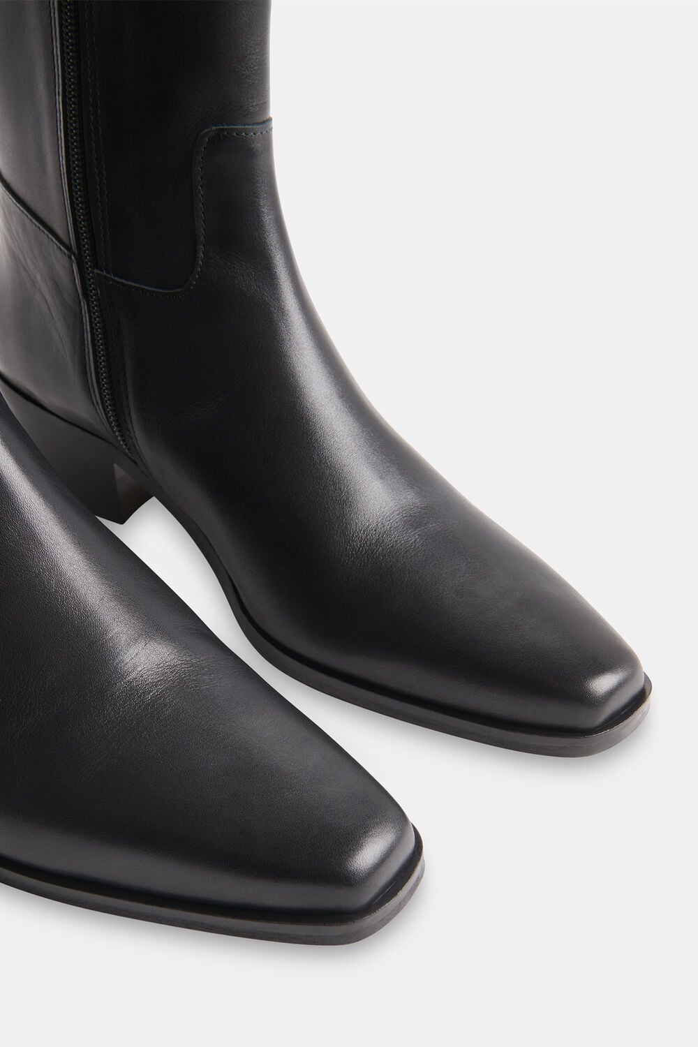 Black Clean Western Ankle Boot