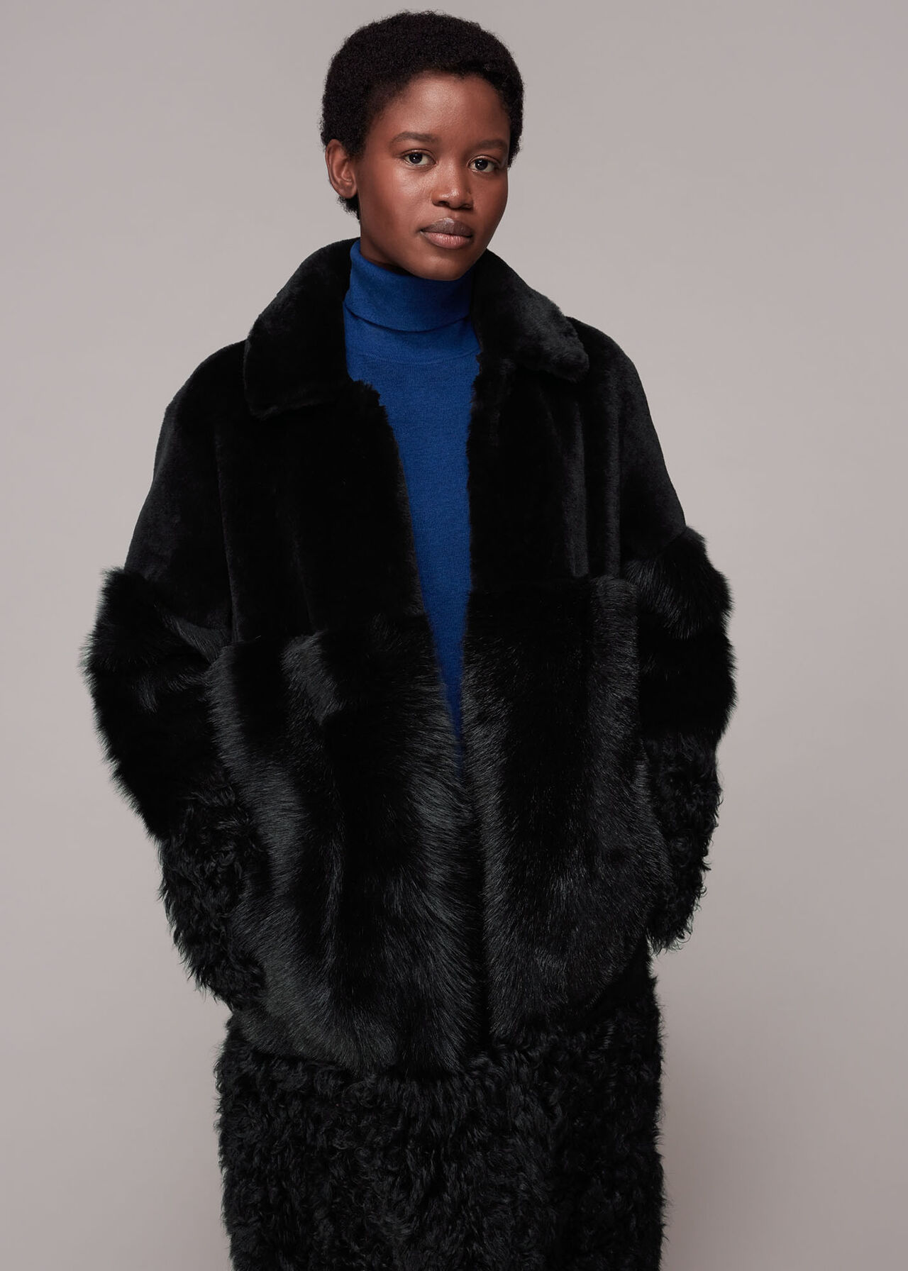 Cossma Shearling Longline Coat