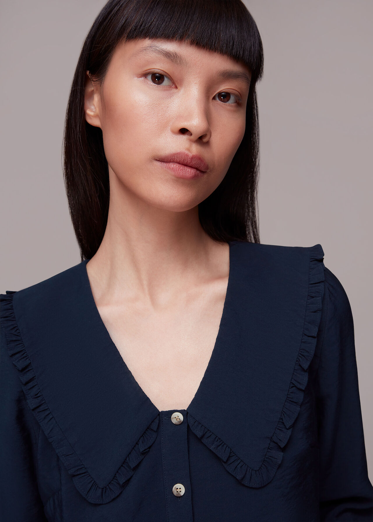 Oversized Collar Detail Top