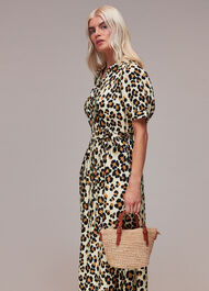 Petite Painted Leopard Midi Dress