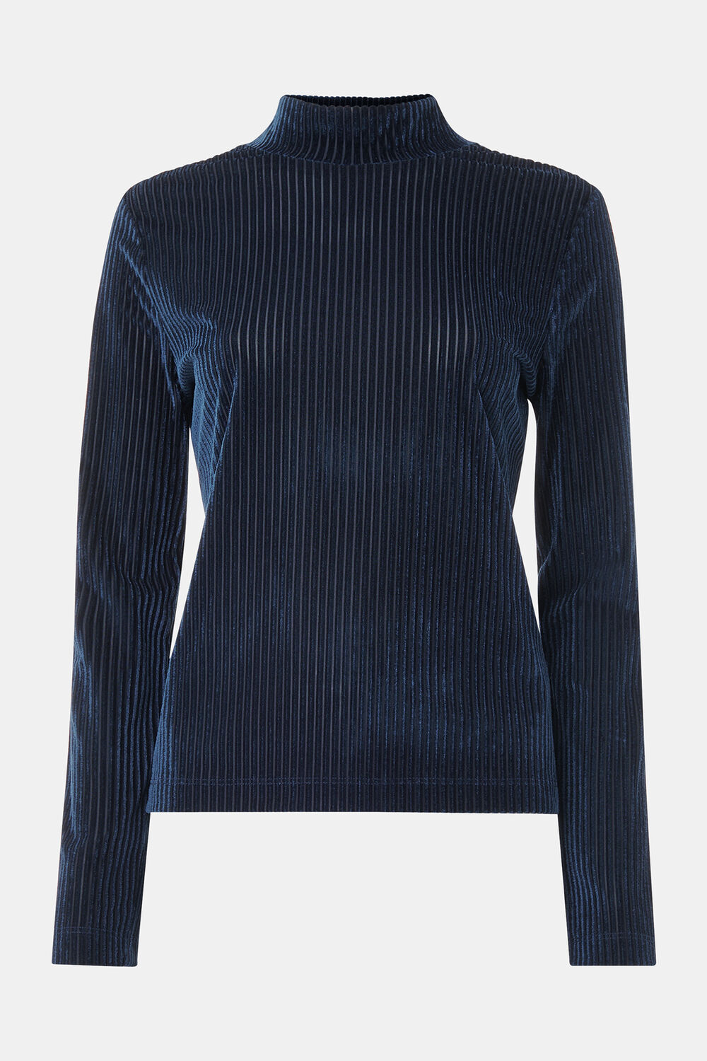Velvet Stripe High Neck Top