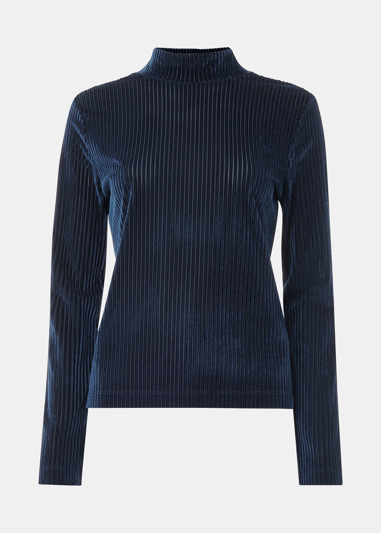 Velvet Stripe High Neck Top