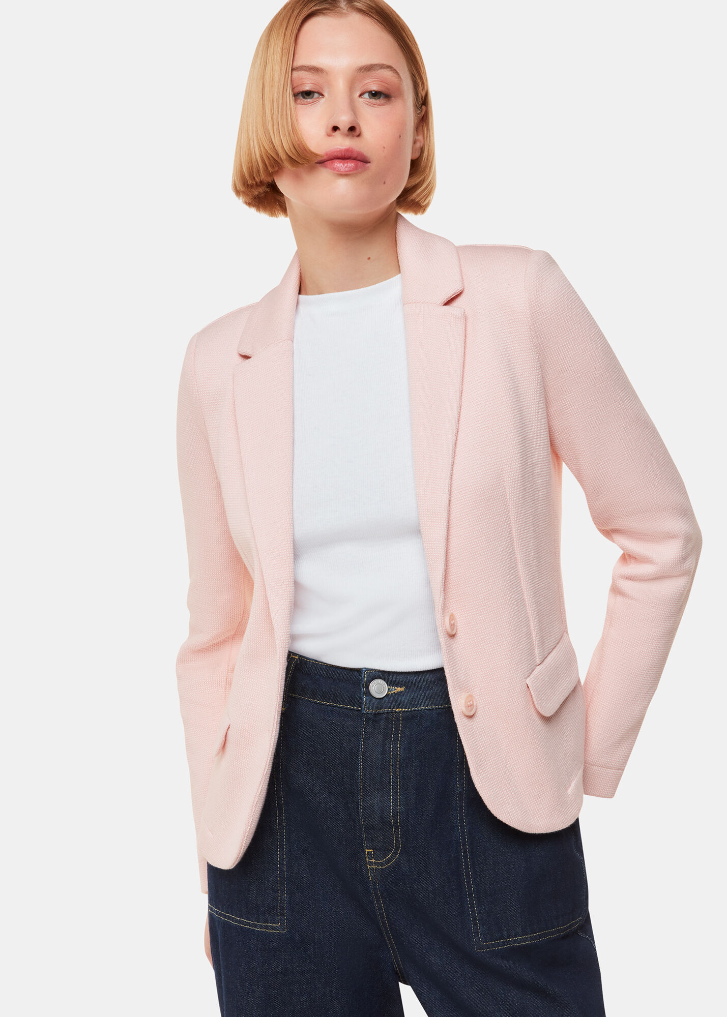 Pink Slim Jersey Jacket WHISTLES